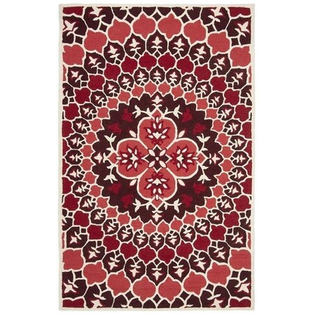 Safavieh 8 x 10 ft. Bellagio Hand Tufted Rug, Large Rectangle - Red and Ivory BLG610K-8
